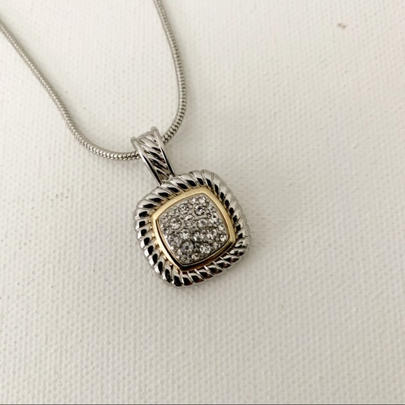 CHARTER CLUB Pave SilverGold Tone Pendant Necklace - Picture 5 of 6